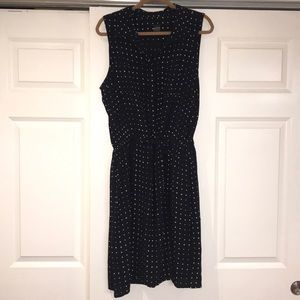 Ann Taylor Polka dot button up sleeveless dress